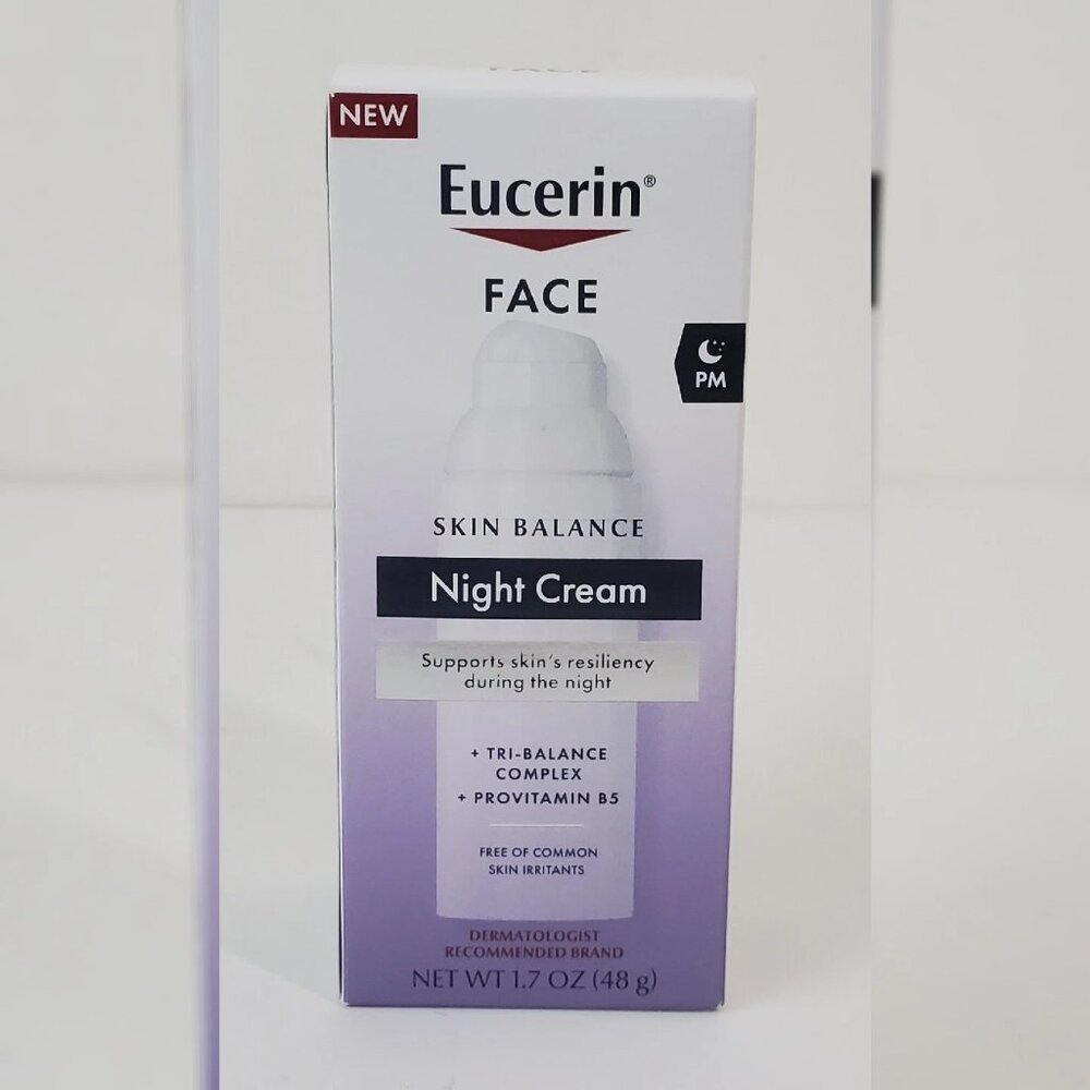 EUCERIN SKIN BALANCE FACIAL NIGHT CREAM TRI BALANCE COMPLEX PROVITAMIN B5 1.7 OZ